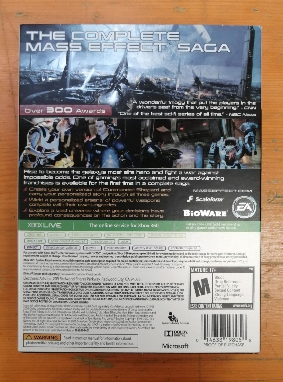 MASS EFFECT TRILOGY STEELBOOK XBOX 360 EA USATO - immagine 2