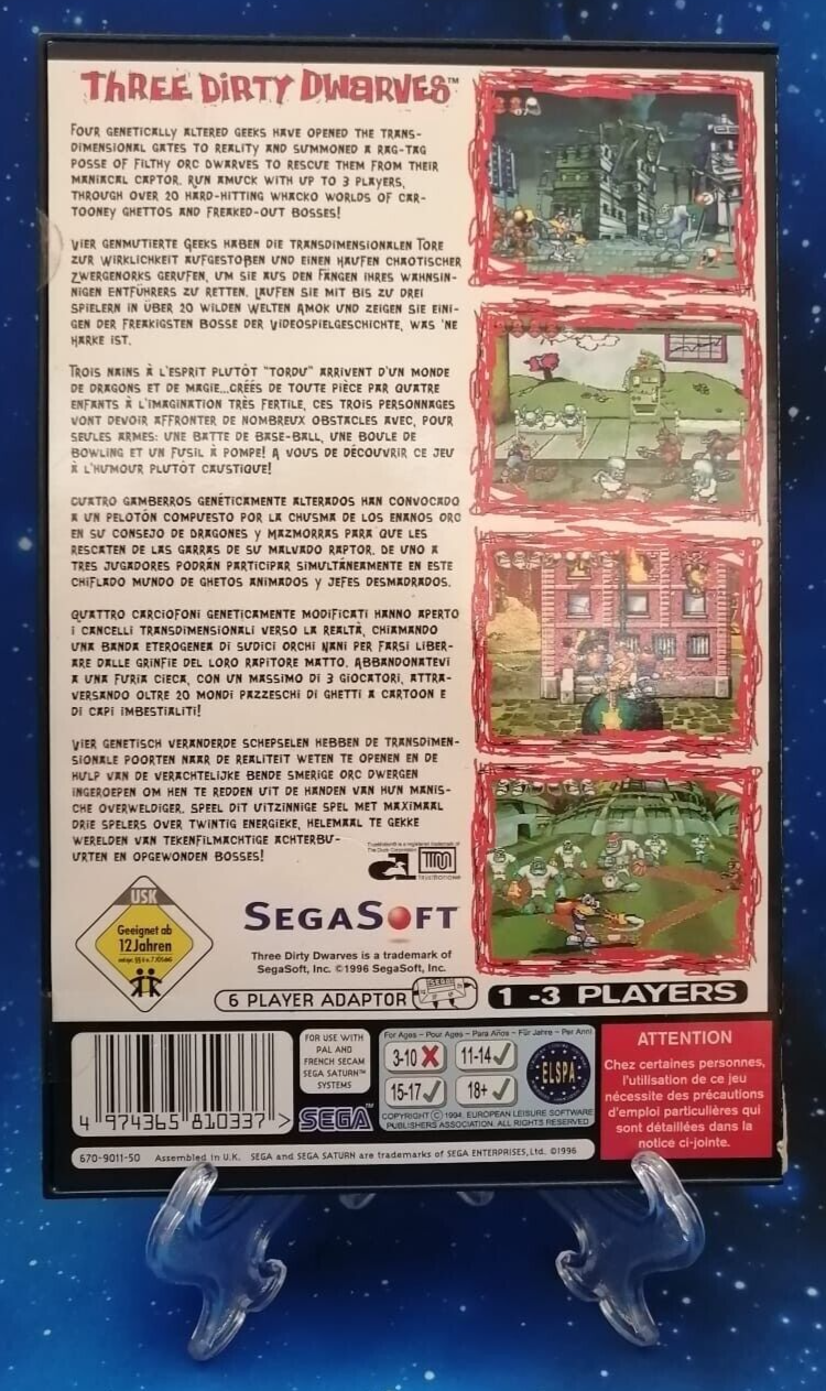 THREE DIRTY DWARVES SEGA SATURN SEGA SOFT SIGILLO ORIGINALE - immagine 2