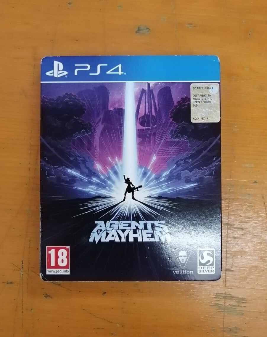 AGENTS OF MAYHEM PLAYSTATION 4 PS4 STEELBOOK DEEP SILVER VOLITION USATO